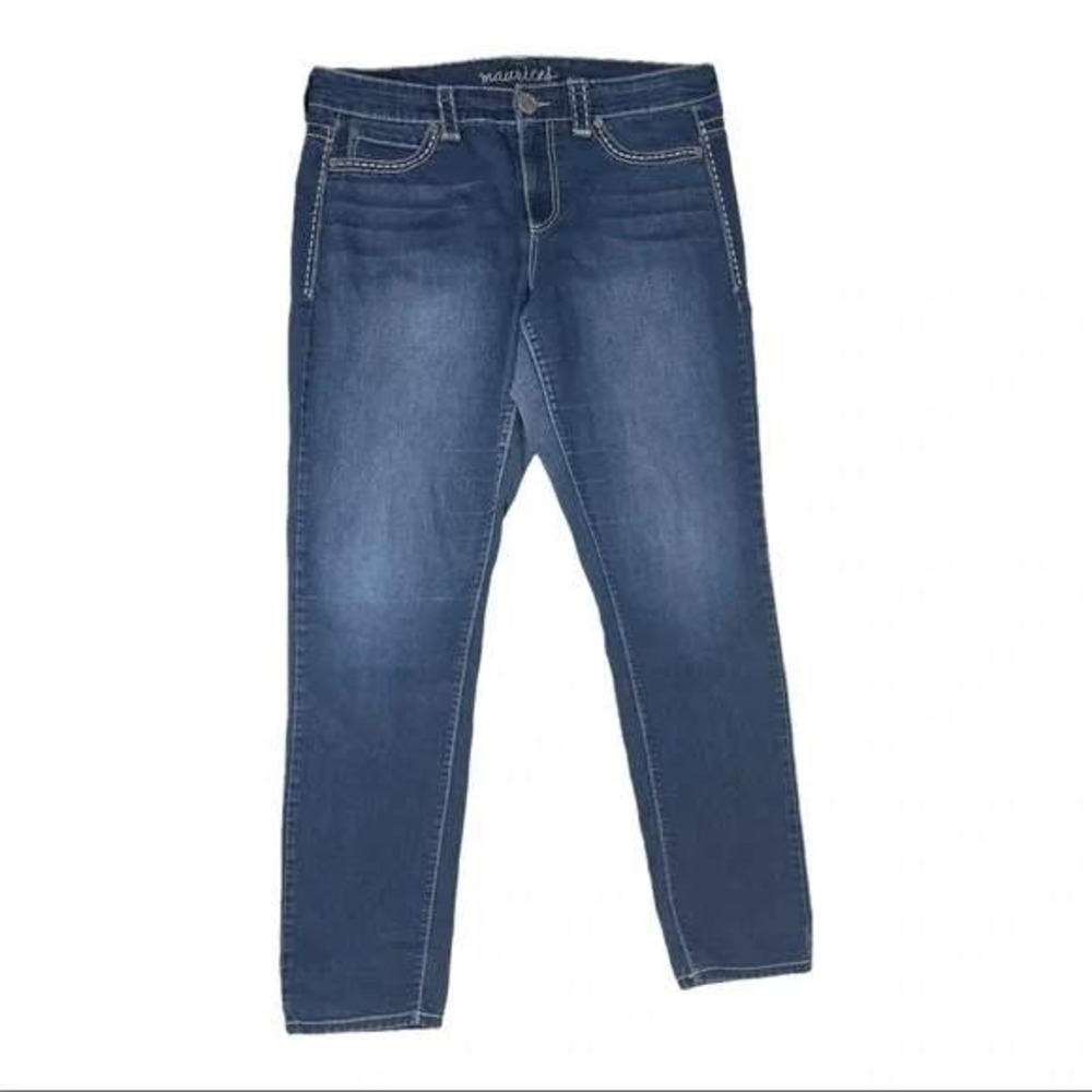 Maurices Womens Blue Wash Denim Jeans Slim Fit Stretch‎ Size 16